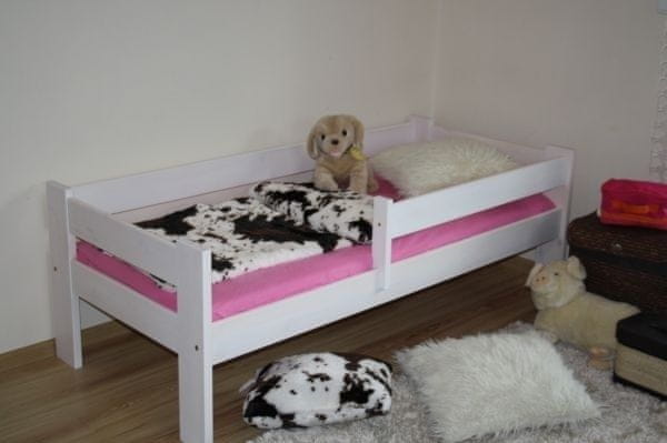 eoshop Detská posteľ Krzys 70x160cm s roštom a matrac (Farba dreva: Biela)
